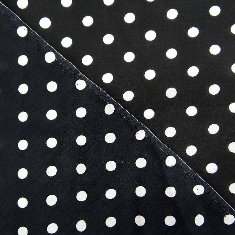 Polyester Dress Sewing Crafts Accessories White Polka Dots 56 Inch Polyester Fabric By The Yard ZBP35A Black Fabric