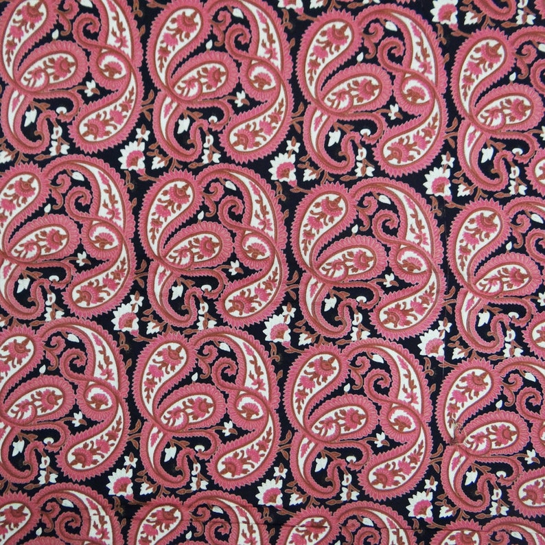 Floral Print Pure Cotton Fabric Brown 41” Wd Crafting Dress Material 1 Piece