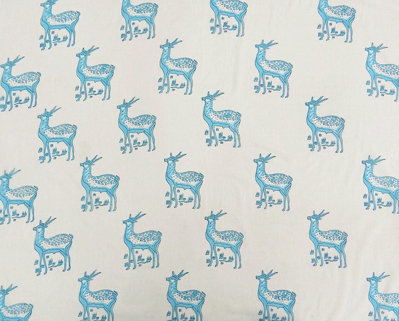 Decorative Fabric Cotton Deer Printed Sewing Fabric Dress Material White Fabric 45 Inch Quilting Fabric By The Yard ZBC8154C