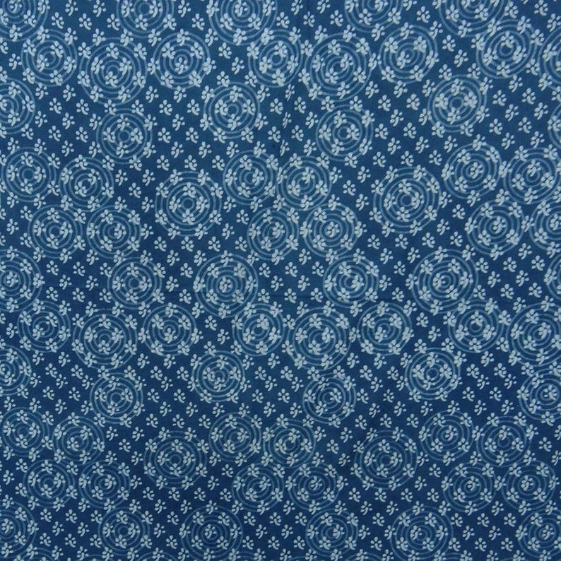 Apparel Fabric Material, CIrcle Print, Blue Fabric, Dressmaking Apparel Fabric Material, CIrcle Print, Blue Fabric, Dressmaking