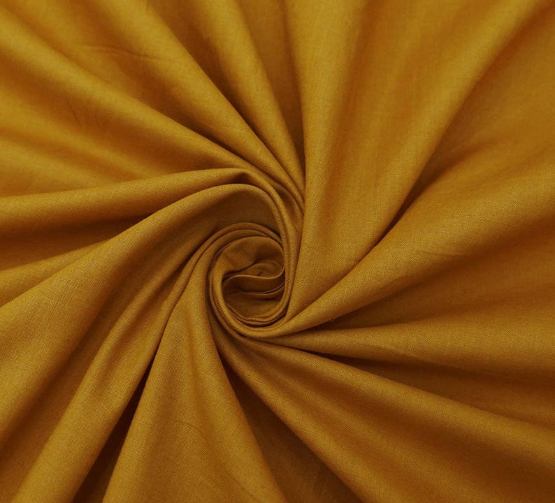 Ocher Yellow Fabric Pillow Dress Making Fabric Apparel | Etsy