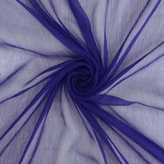 Chiffon Saree Royal Blue Fabric Dress Material Home Decor | Etsy