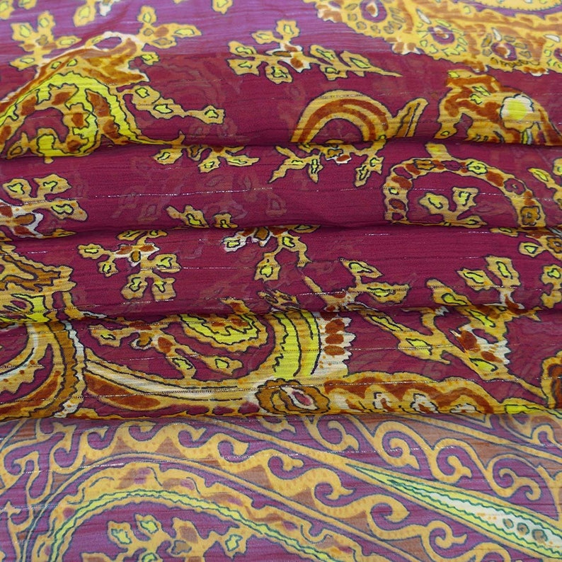 Pink Chiffon Fabric 47 Inch Fabric By The Yard ZBCH133A Chiffon Saree Home Decoration Apparel Fabric Floral Print
