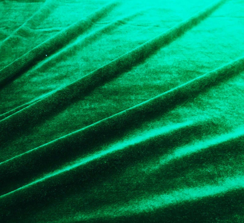 Dark Green Velvet Fabric Decorative Fabric Stretch Velvet Etsy