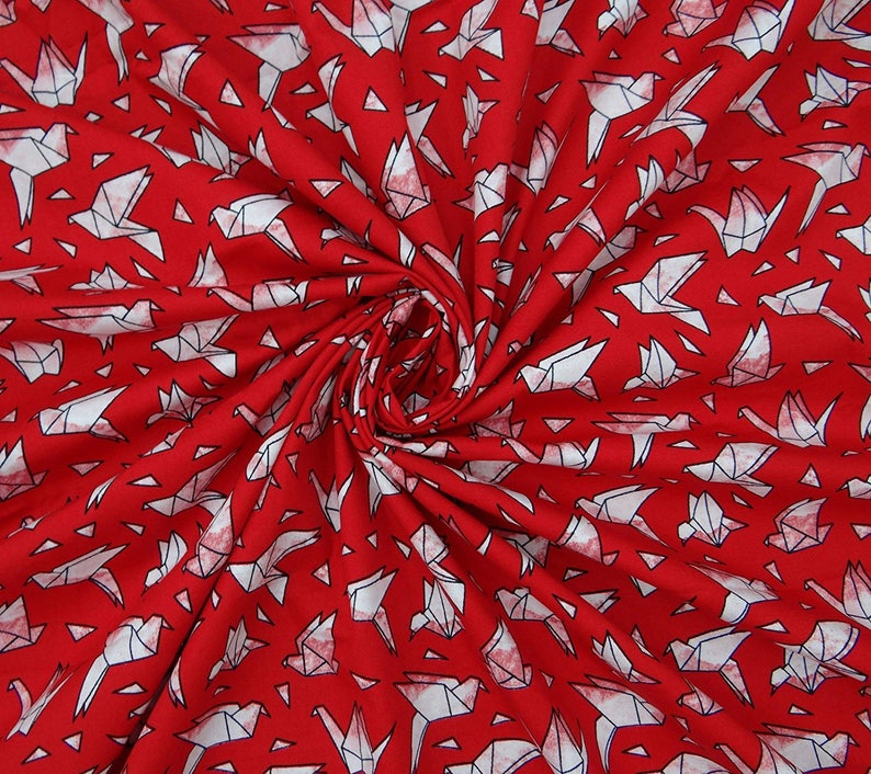 Sewing Accessories Red Fabric Bird Print 60 Inch Cotton Fabric By The Yard ZBC9004A Quilt Fabric Indian Decor Fabric