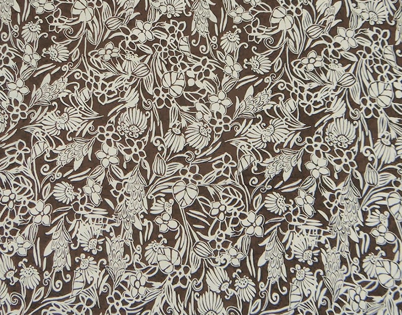 Floral Print Quilt Material Brown Cotton Fabric 43 Inch Home Decor Fabric By The Yard ZBC3152 Designer Fabric