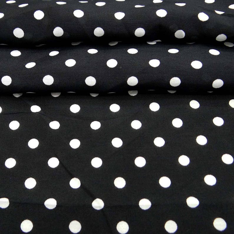 Polyester Dress Sewing Crafts Accessories White Polka Dots 56 Inch Polyester Fabric By The Yard ZBP35A Black Fabric