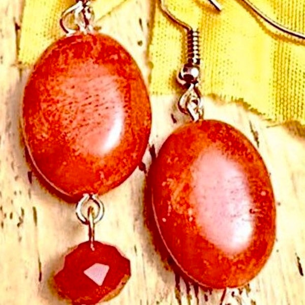 Red Glass Stone Etsy