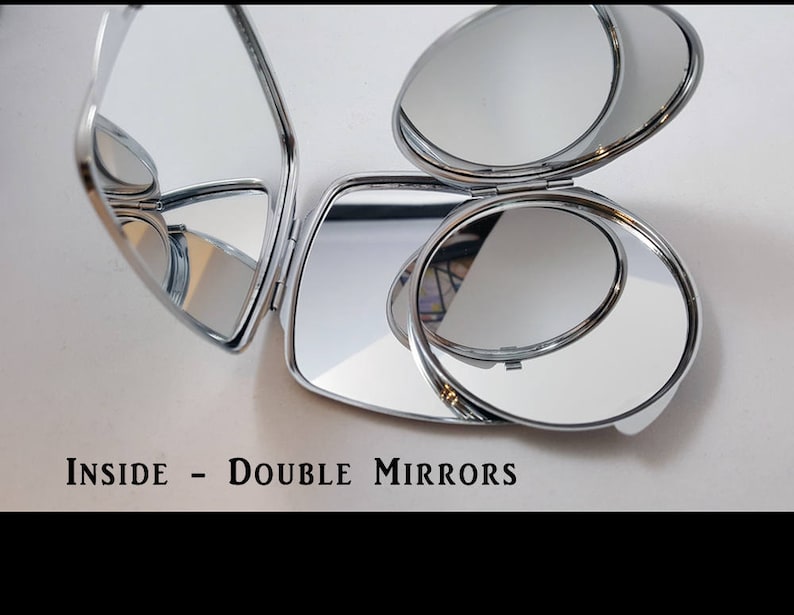 Baby Pink and Baby Blue Compact Mirrors with Butterfly Etsy