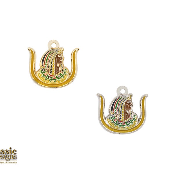 Daughters: DOI Charms in Silver and Gold Tone - Full Color Egyptian Goddess Charms - Masonic Shriners Ladies Auxiliary - Freemasonry