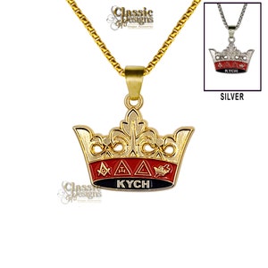 Masonic KYCH Pendant Necklace: Knights of the York Cross of Honour, Gold Stainless Steel Chain