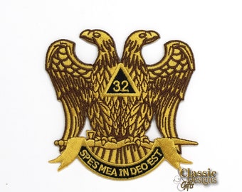 Scottish Rite 32nd Degree Double Eagle Embroidery Patch - Freemason Iron On/Sew On