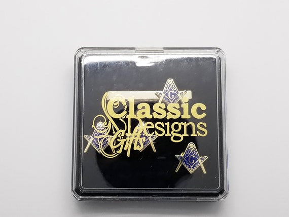 Freemason Masonic Mason 3pc Tie Clip Cufflinks Lapel Pin Set