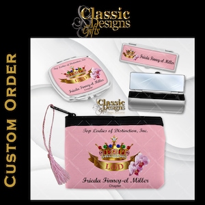 Custom Order: Personalized TLOD Coin-Cosmetic Purse with Tassel, Lipstick Case with Mirror, Compact Mirror, Customized TLOD Gift Set Ideas