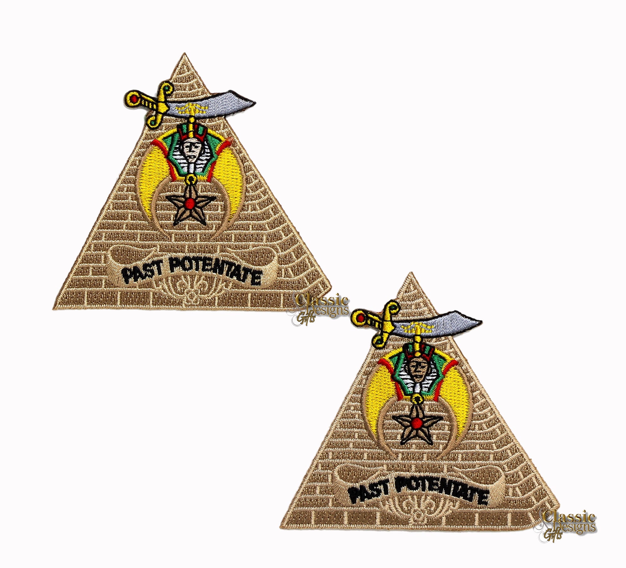 Shriners Past Potentate Embroidered Patch: Masonic Pyramid Applique - Etsy