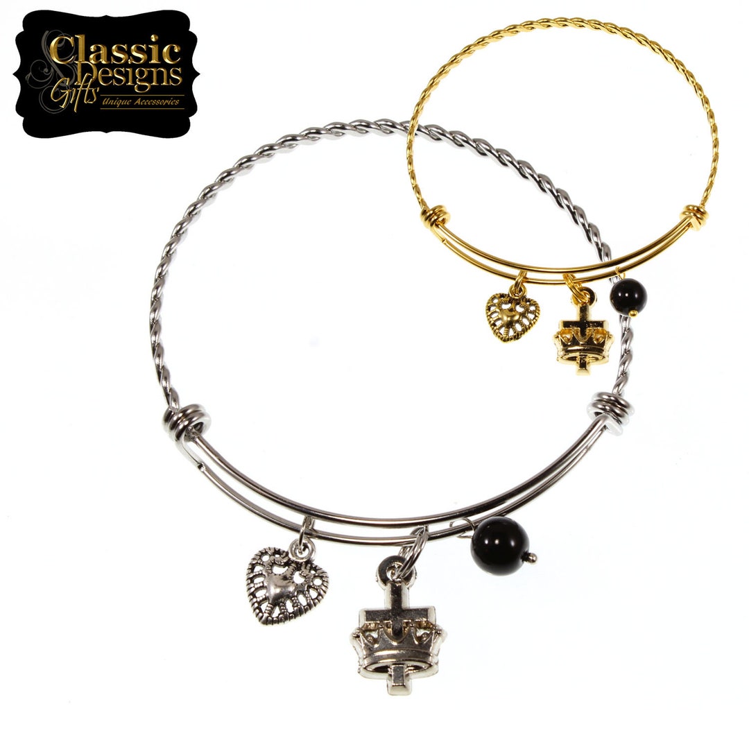 Knight Templar Bangle Bracelet: Cyrene Crusaders Cross & Crown Charm - Etsy