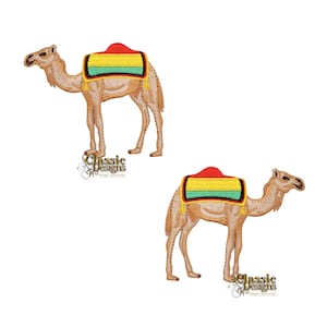 Broderad kamelfärgad lapp: Shriners Camel-Clyde strykapplikation (7,5 cm)