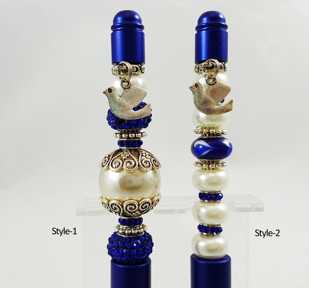 Royal Blue and Gold Pens,poodle Charms,custom Luxury Pens, Rhinestones,  Paraphernalia, Sorority, Line Sisters, Crossing, Gifts 