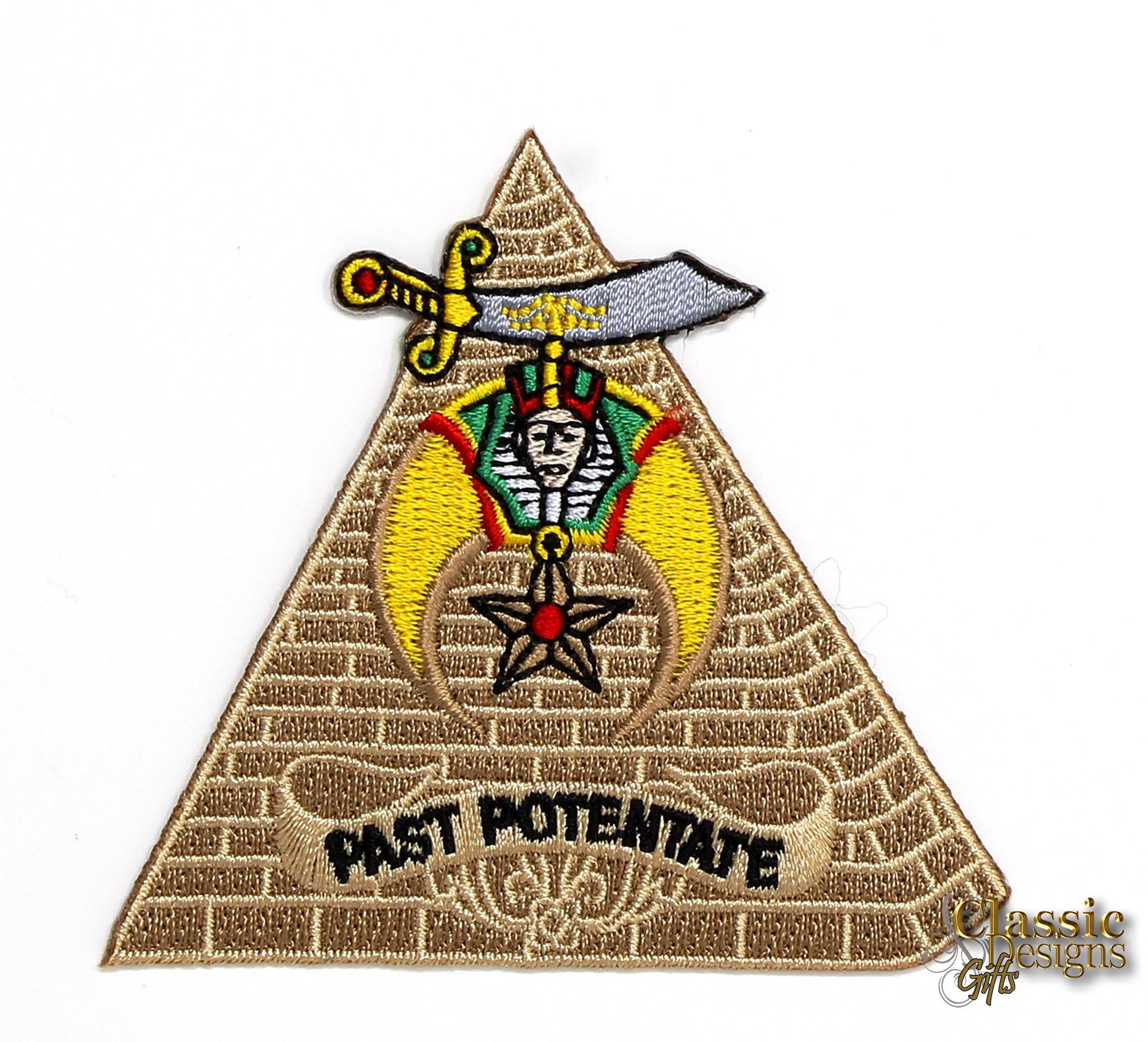 Shriners Past Potentate Embroidered Patch: Masonic Pyramid Applique - Etsy