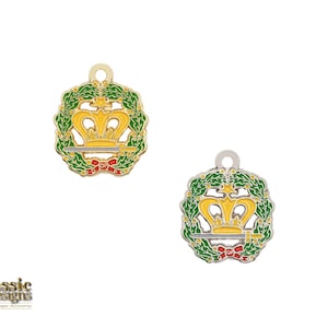 Order of the Amaranth Charms in Silver and Gold Tone - Amaranthine Wreath surround the Crown and Sword, Order of the Eastern Star, Masonic