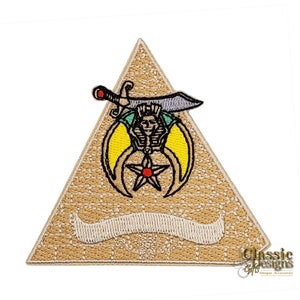 3&quot; Shriners Pyramid Embroidery Iron-On/Sew-On Patch, Masonic Shriners Embroidered Patch, Pyramid, Iron-On Applique