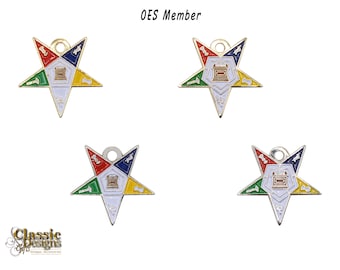 OES Member Charm: Order of the Eastern Star, Silver and Gold Tone