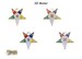 Order of the Eastern Star - OES Member Charms - OES 5-Star Point Colors in Silver and Gold Tone - OES Altar-Pentagon Up and Down 