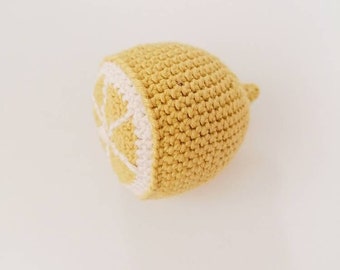 Half lemon ,crochet lemon,lemon toy,fruit toy, lemon food toy,lemon baby toy,toys,baby toy,crochet toy,lemon decoration,nursery decoration