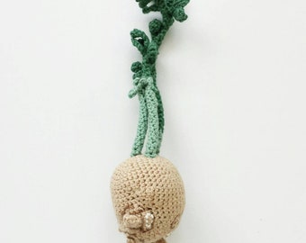 Celery root, celeriac, crocheted toy,celwry toy, vegetable toy,montessori toy,crochet play food, food toy, veggie handmade, montessori toy