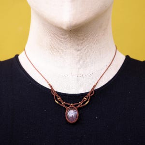 Lodolite Garden Quartz Necklaces Pendant,Macrame pendant,Bohemian Handmade