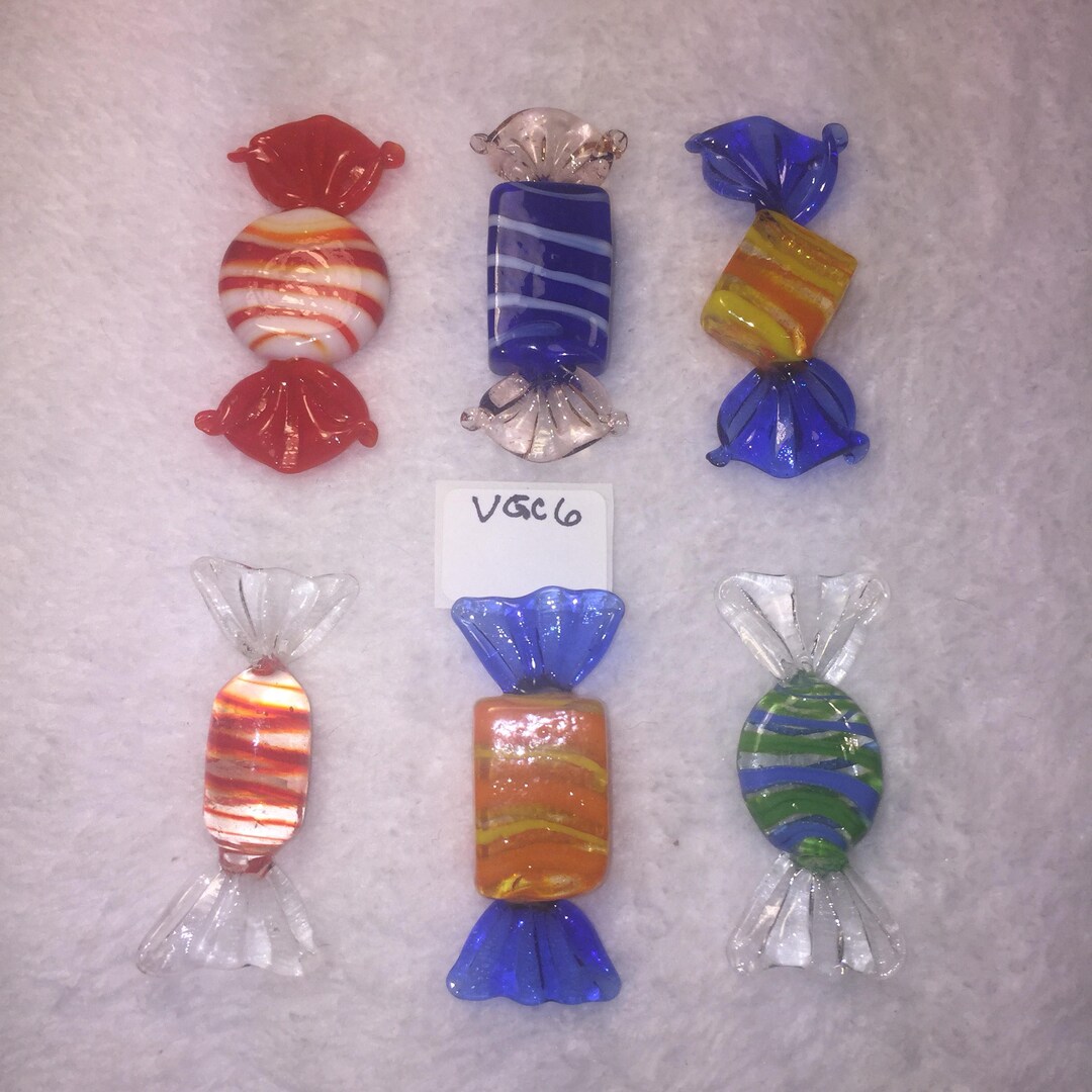 Vintage Murano Glass Candies Set of Six Ca 1960's Etsy