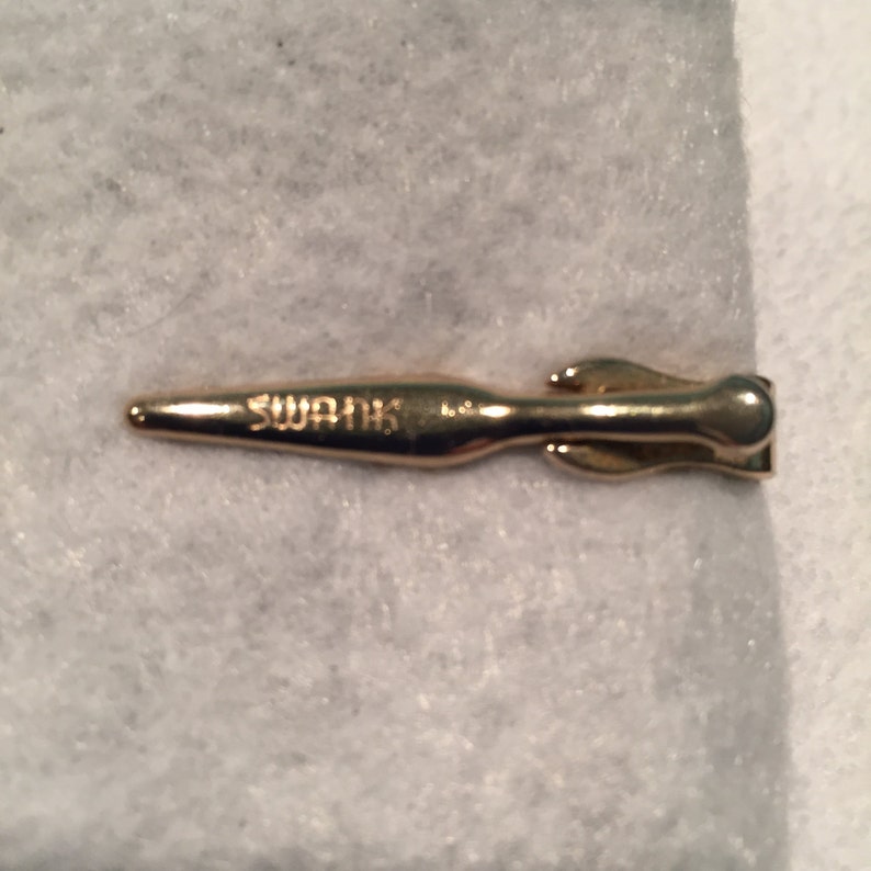 CA 1950/'s Swank Gold-tone Hair Comb TieLapel Clip Item BAR130 1/&58 X516