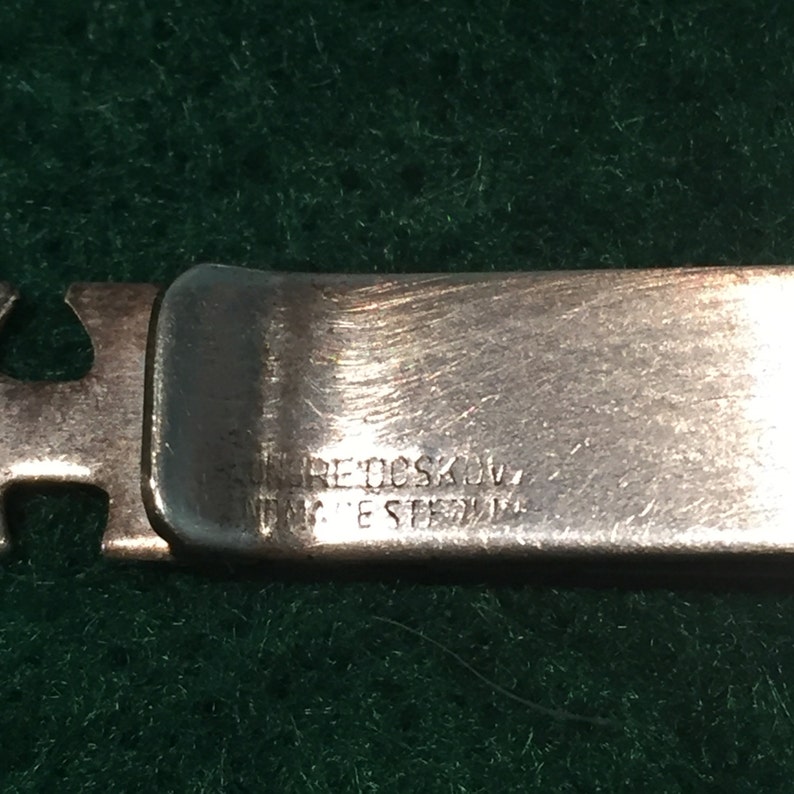 Sterling Initial ERH Bar TieLapel Bar CA 1950/'s Item Bar108 Handmade by Leonore Doskow