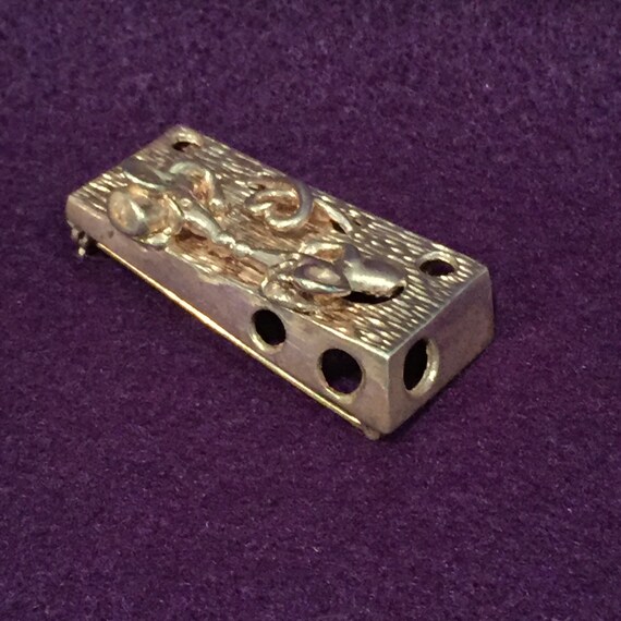 Mice in Swiss Cheese Pin - Taxco Sterling - CA 19… - image 3