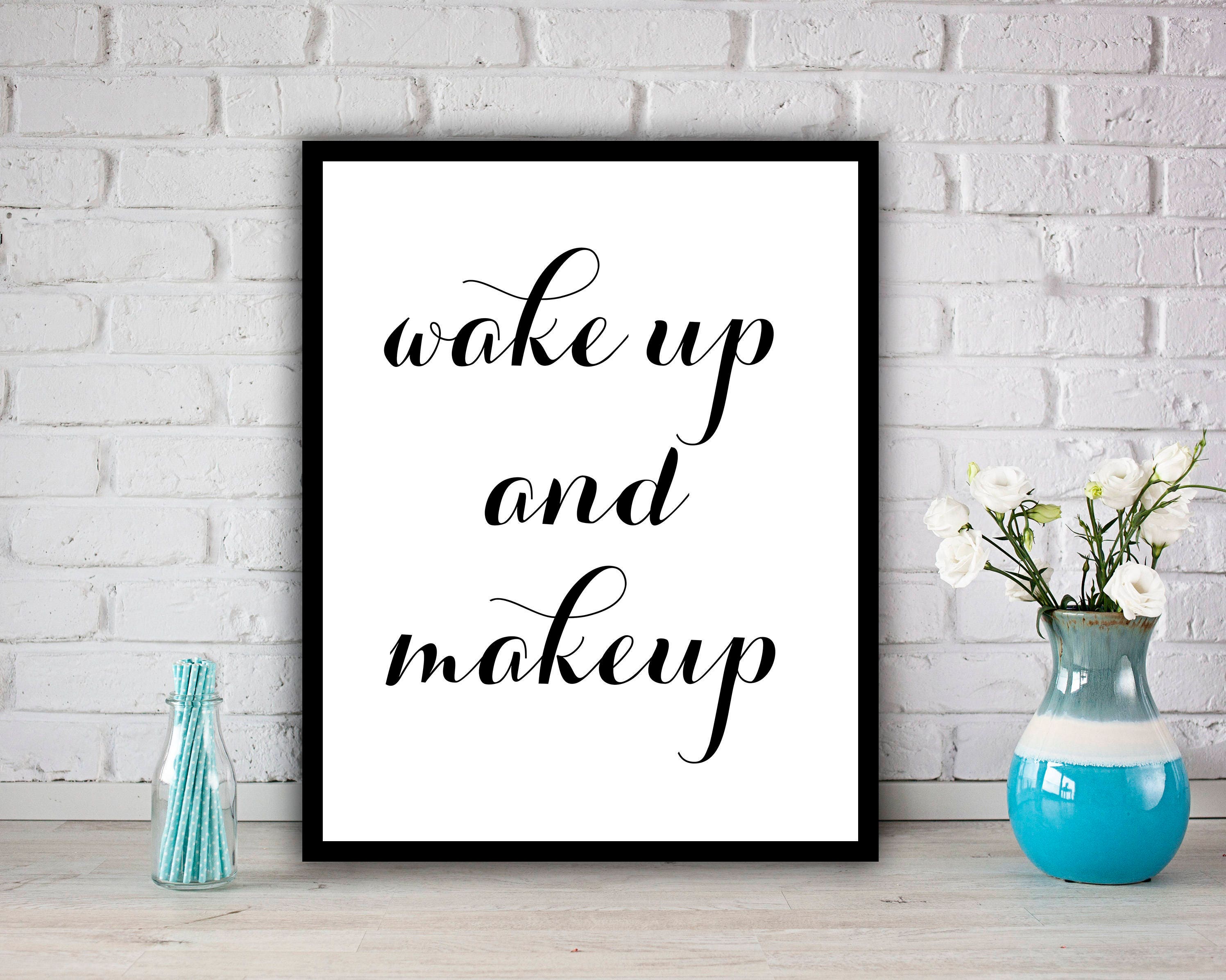 Wake Up and Makeup Glamour Quote Glamour Decor Bedroom Wall  Etsy