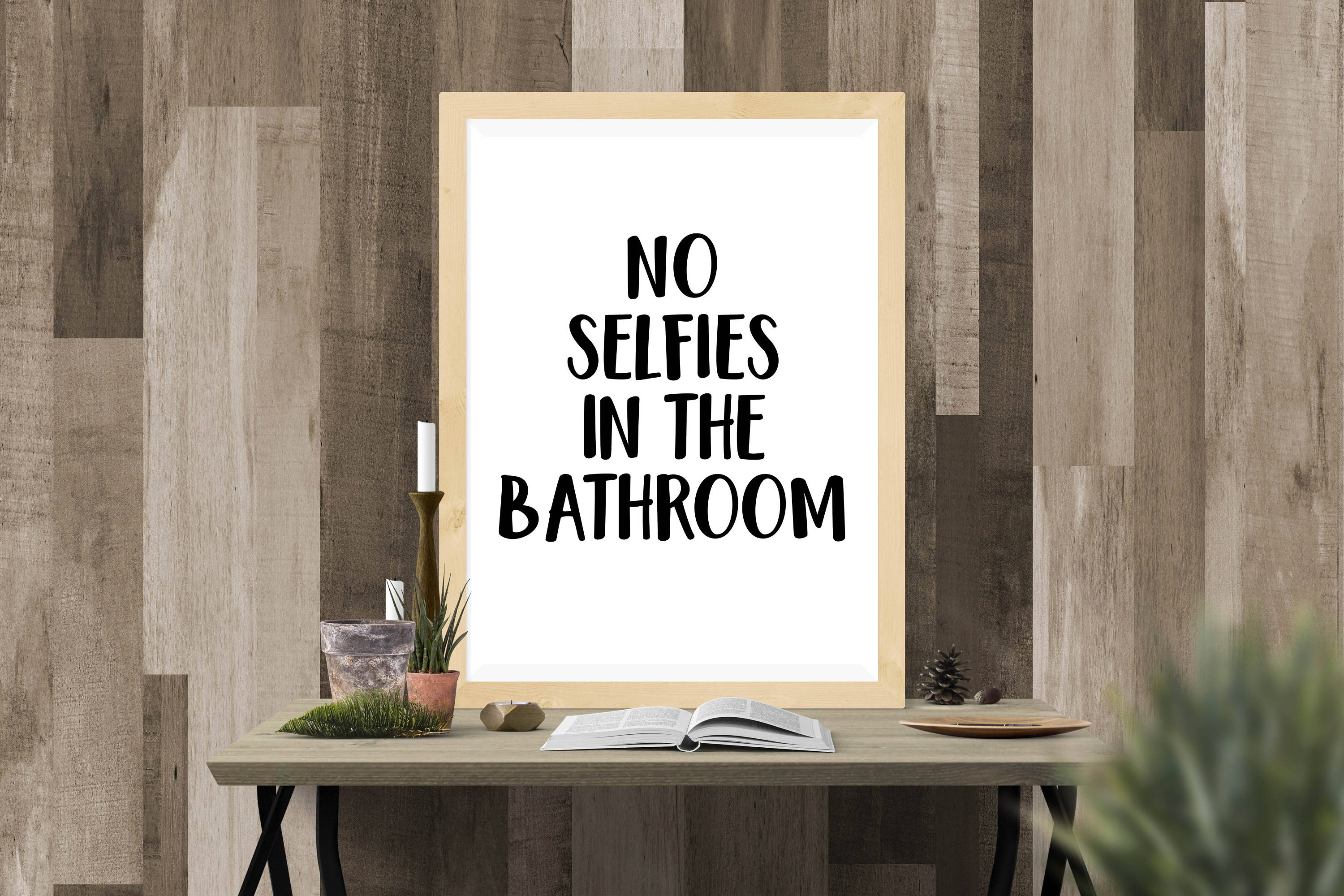 No Selfies Funny wall art Bathroom art Printable art Etsy