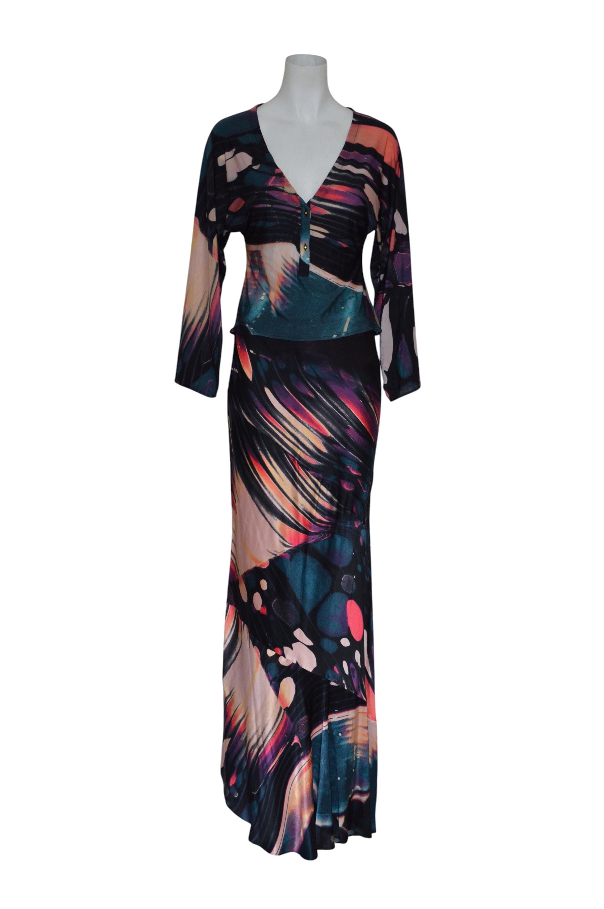 Roberto Cavalli シルク フレアスカート 42 Roberto Cavalli Silk Skirt - Etsy