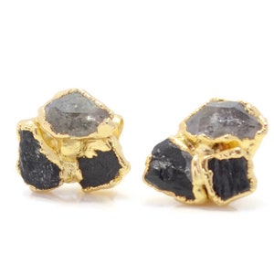 Custom Birthstone Earrings, Gemstone Earrings in Gold , Rose Gold or Silver, Raw Gemstone Stud Earrings