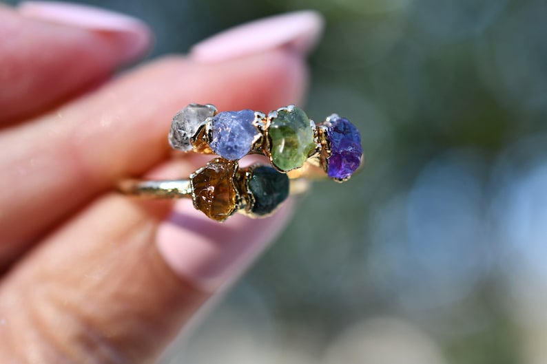 Custom Birthstone Ring, Mothers Ring, push present, birthstone jewelry, personalized ring, miscarriage gift, family ring, birthday gift mom image 4