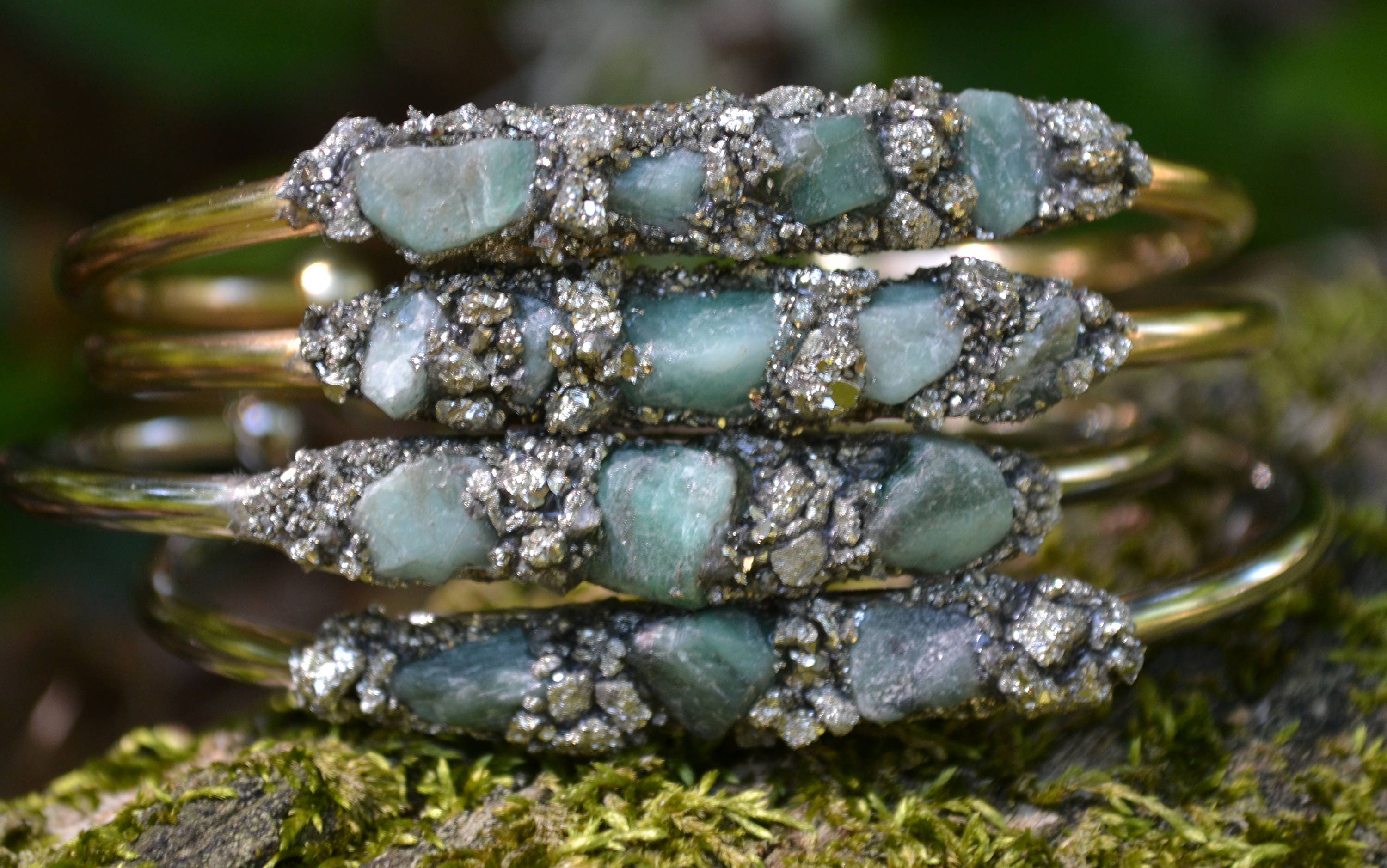 Emerald Birthstone Gift-emerald Bracelet Raw Emerald Cuff - Etsy