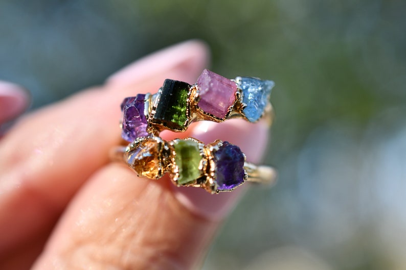 Custom Birthstone Ring, Mothers Ring, push present, birthstone jewelry, personalized ring, miscarriage gift, family ring, birthday gift mom image 3