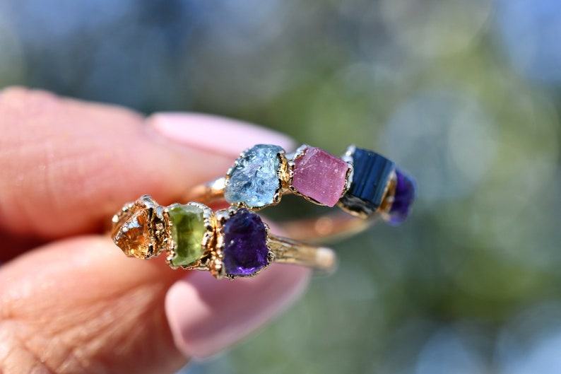 Custom Birthstone Ring, Mothers Ring, push present, birthstone jewelry, personalized ring, miscarriage gift, family ring, birthday gift mom image 1