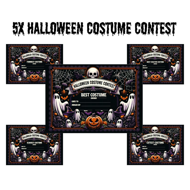 Halloween Certificates - Digital Download | Set of 10 Printable Awards ...
