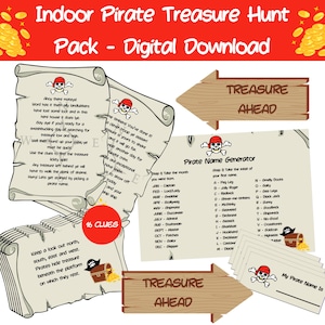 Piraten Treasure Hunt Pack Digitaler Download - Perfekt für Kinderpartys!