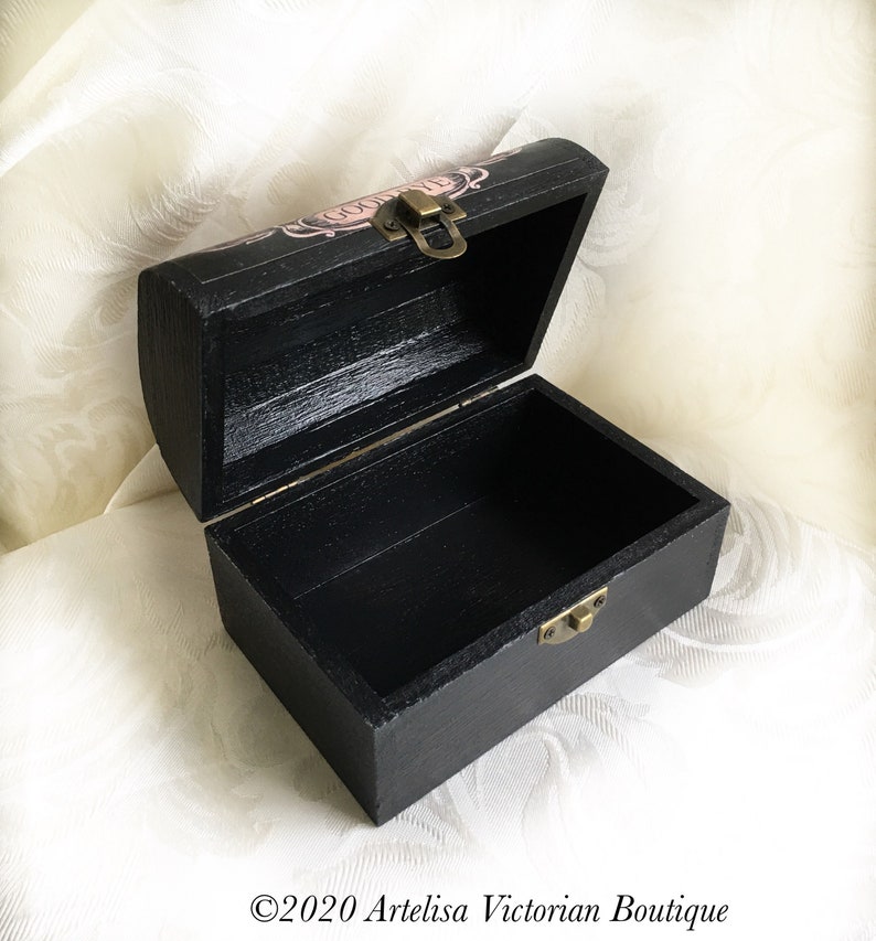 White Magnolias Wooden Box Floral Lidded Trinket Chest Make Etsy