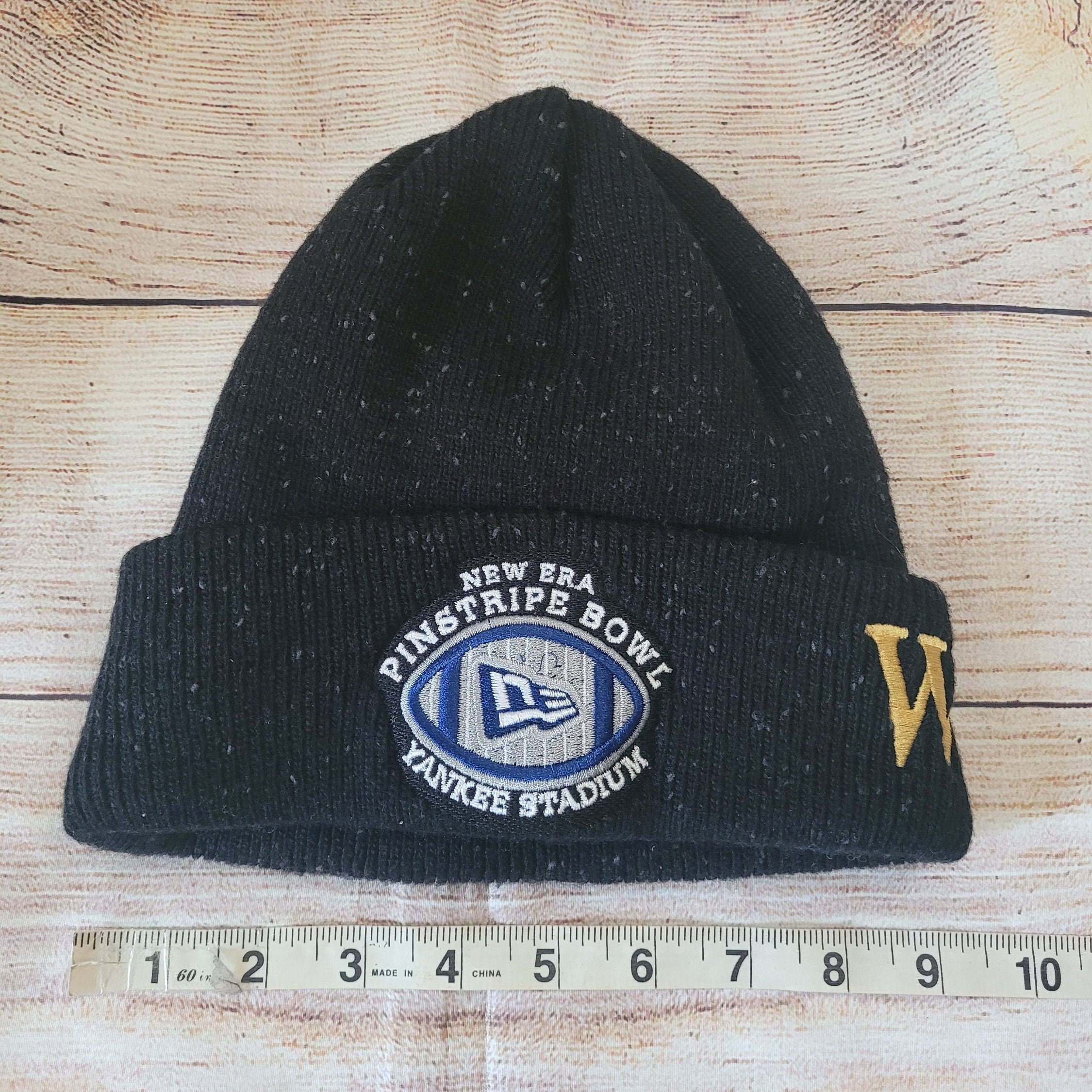 Vtg New Era Pinstripe Bowl Yankees Beanie Wake Forest Etsy