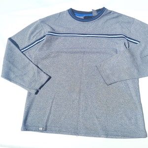Vtg Y2k Gerippte Langarm-Shirt Gestreifte T-Shirt One Tough Marke OTB Bild 2