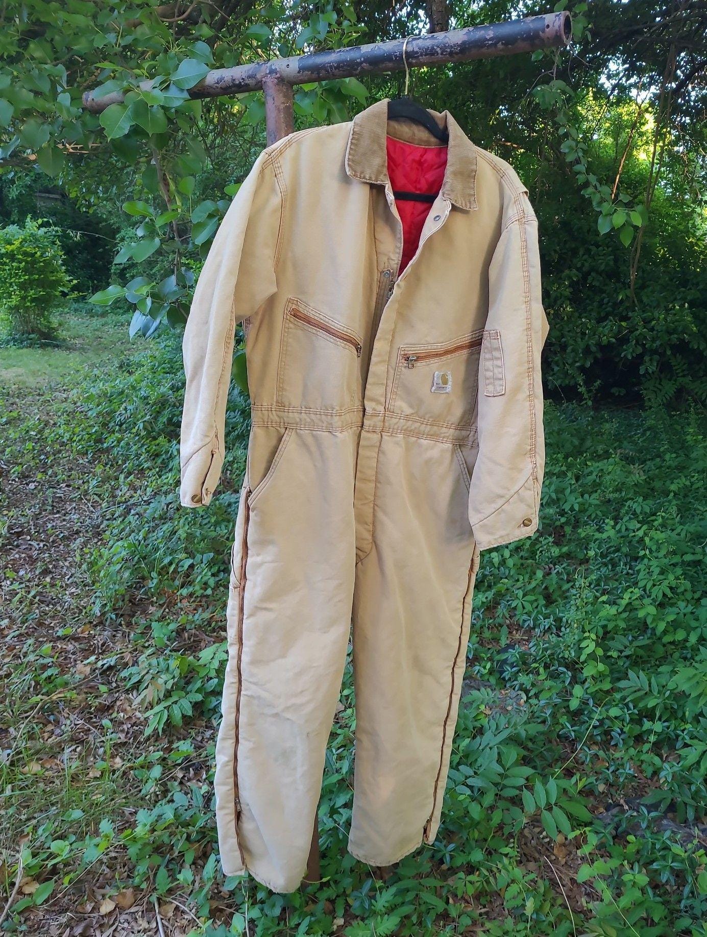 Vintage 90er Jahre Carhartt Duck Canvas gefütterte Latzhose 9960Z
