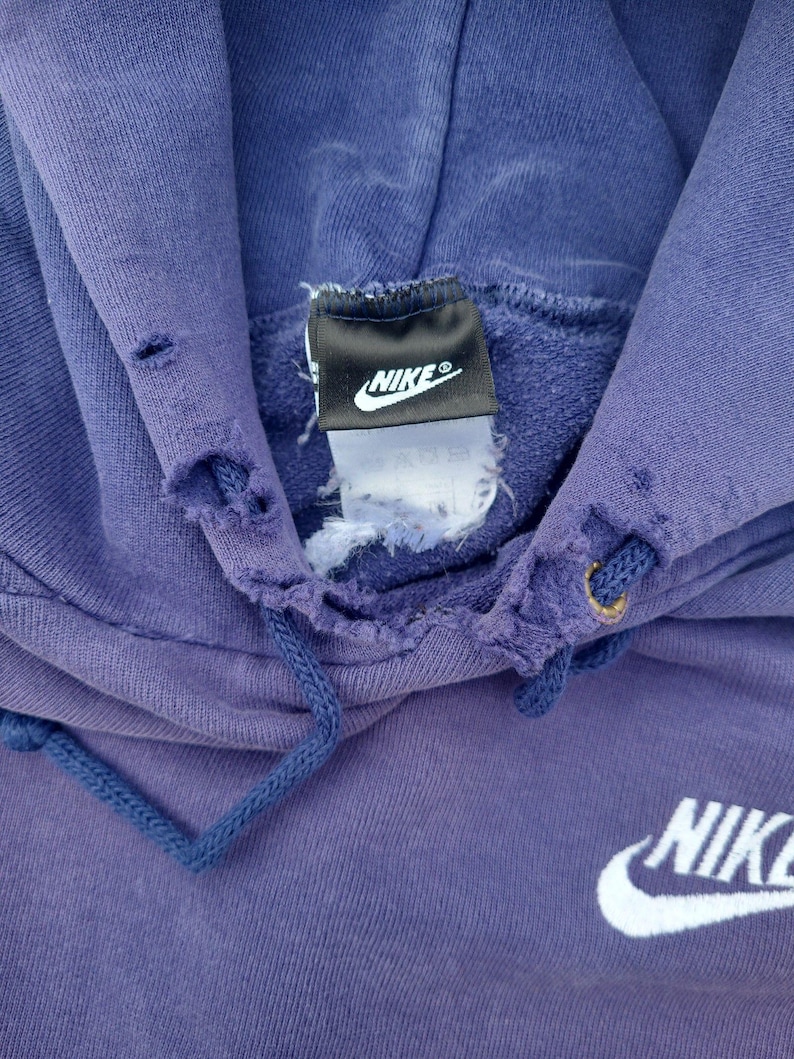 Vtg 90s Y2k Nike Hoodie Thrashed Embroidered Swoosh XL image 3