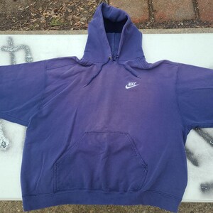 Vtg 90s Y2k Nike Hoodie Thrashed Embroidered Swoosh XL image 4